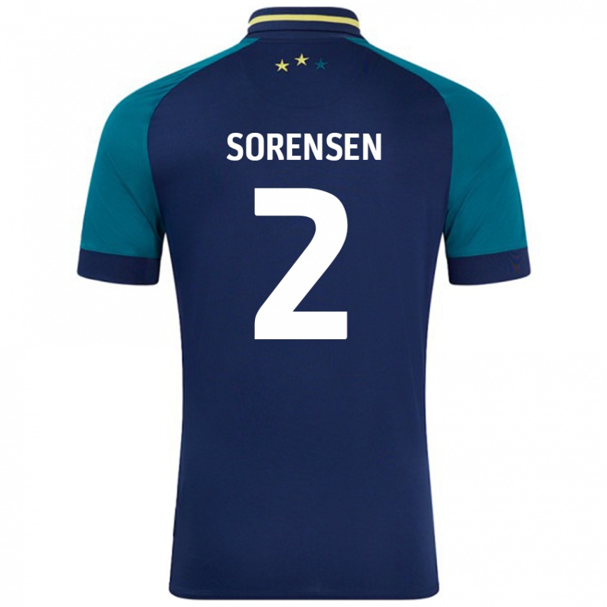 Kinder Lasse Sörensen #2 Marine Dunkelgrün Auswärtstrikot Trikot 2024/25 T-Shirt Österreich