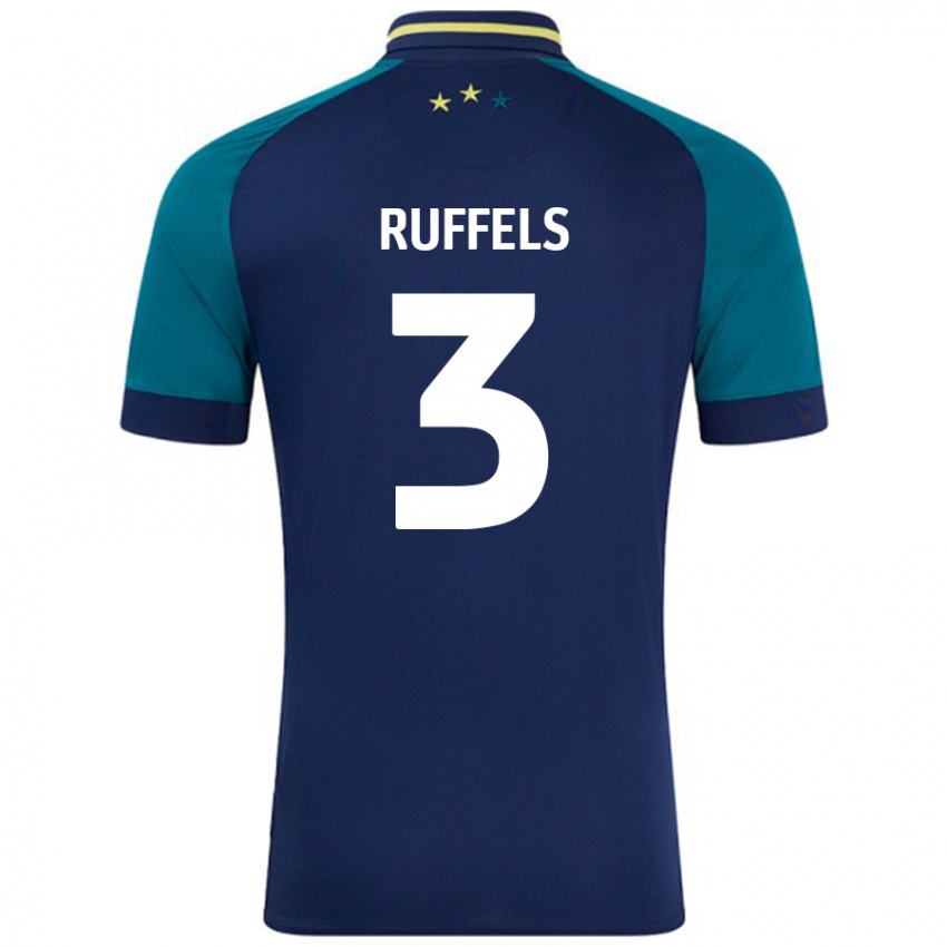 Kinder Josh Ruffels #3 Marine Dunkelgrün Auswärtstrikot Trikot 2024/25 T-Shirt Österreich