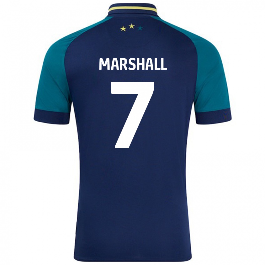 Kinder Callum Marshall #7 Marine Dunkelgrün Auswärtstrikot Trikot 2024/25 T-Shirt Österreich