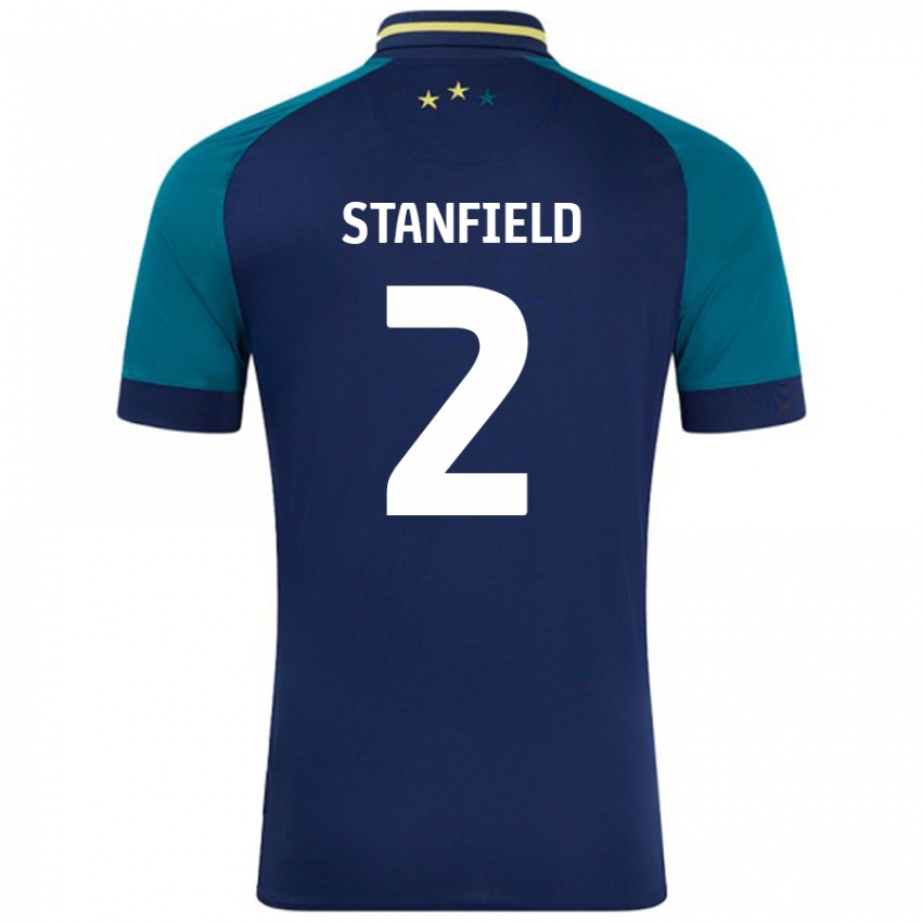 Kinder Beth Stanfield #2 Marine Dunkelgrün Auswärtstrikot Trikot 2024/25 T-Shirt Österreich