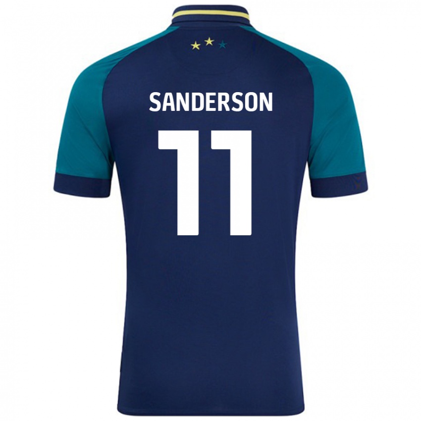 Kinder Brittany Sanderson #11 Marine Dunkelgrün Auswärtstrikot Trikot 2024/25 T-Shirt Österreich