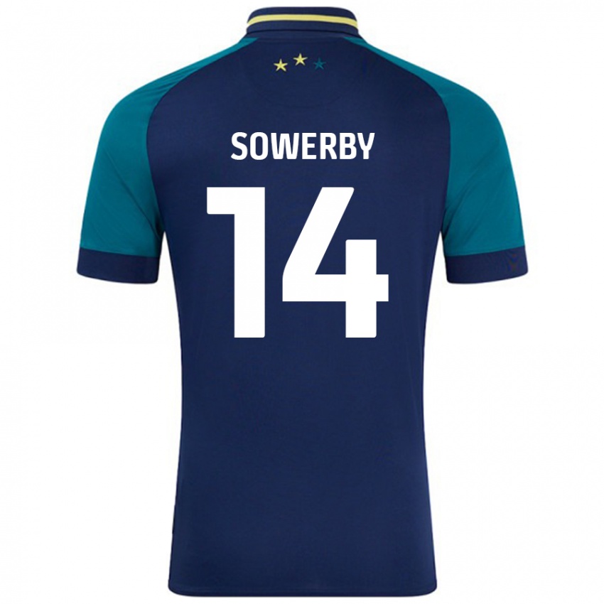 Kinder Lucy Sowerby #14 Marine Dunkelgrün Auswärtstrikot Trikot 2024/25 T-Shirt Österreich