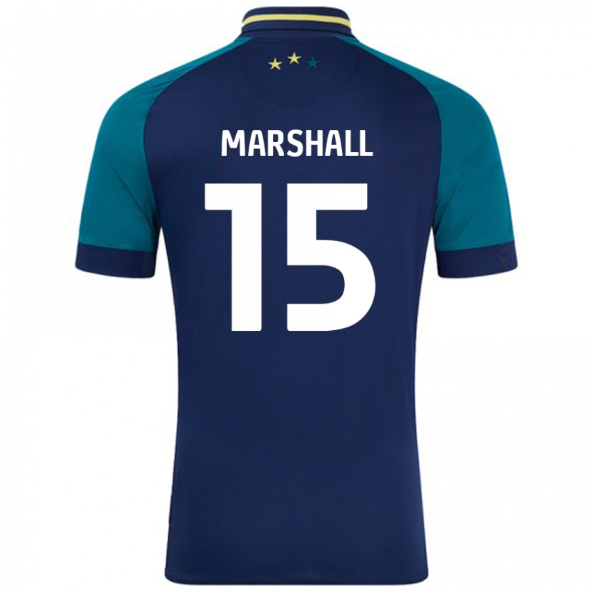 Kinder Georgia Marshall #15 Marine Dunkelgrün Auswärtstrikot Trikot 2024/25 T-Shirt Österreich