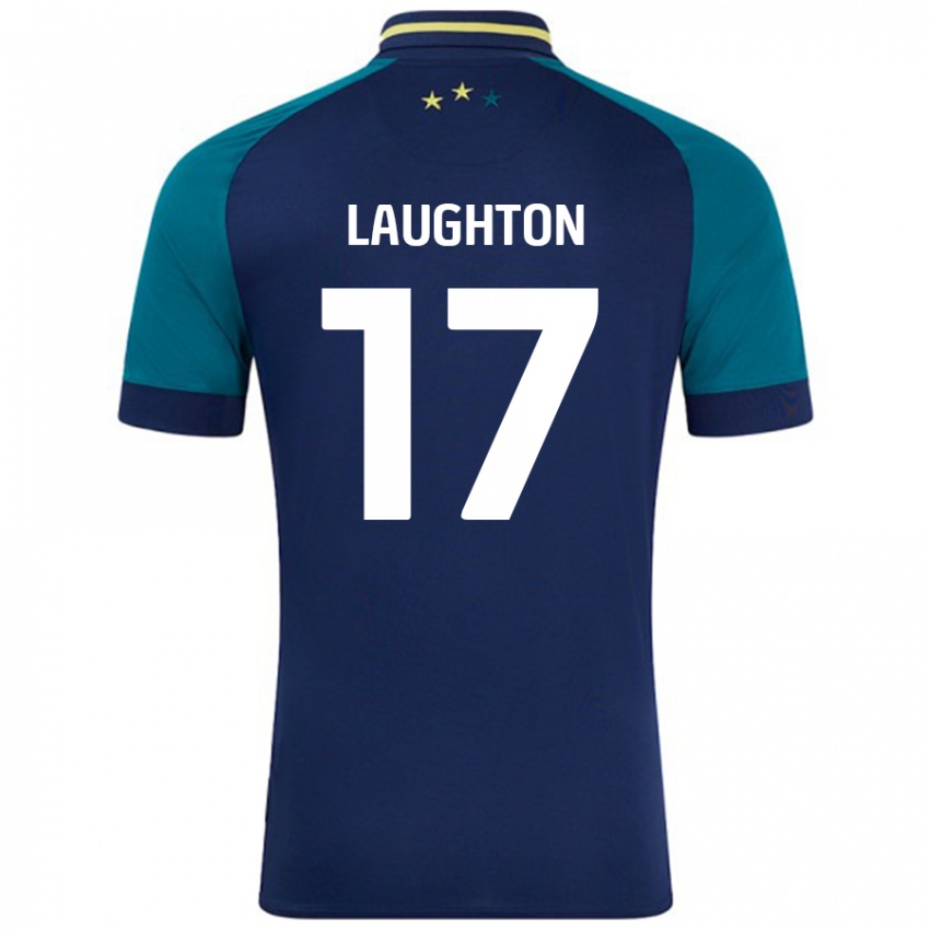 Kinder Zoe Laughton #17 Marine Dunkelgrün Auswärtstrikot Trikot 2024/25 T-Shirt Österreich