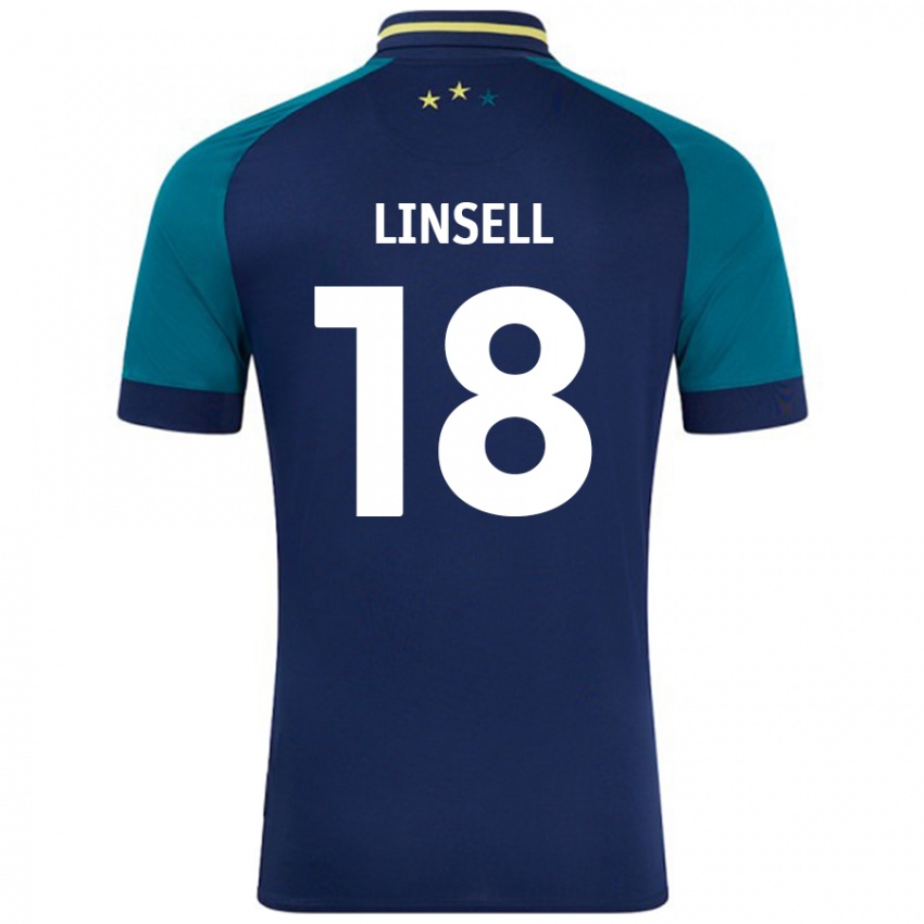 Kinder Alice Linsell #18 Marine Dunkelgrün Auswärtstrikot Trikot 2024/25 T-Shirt Österreich