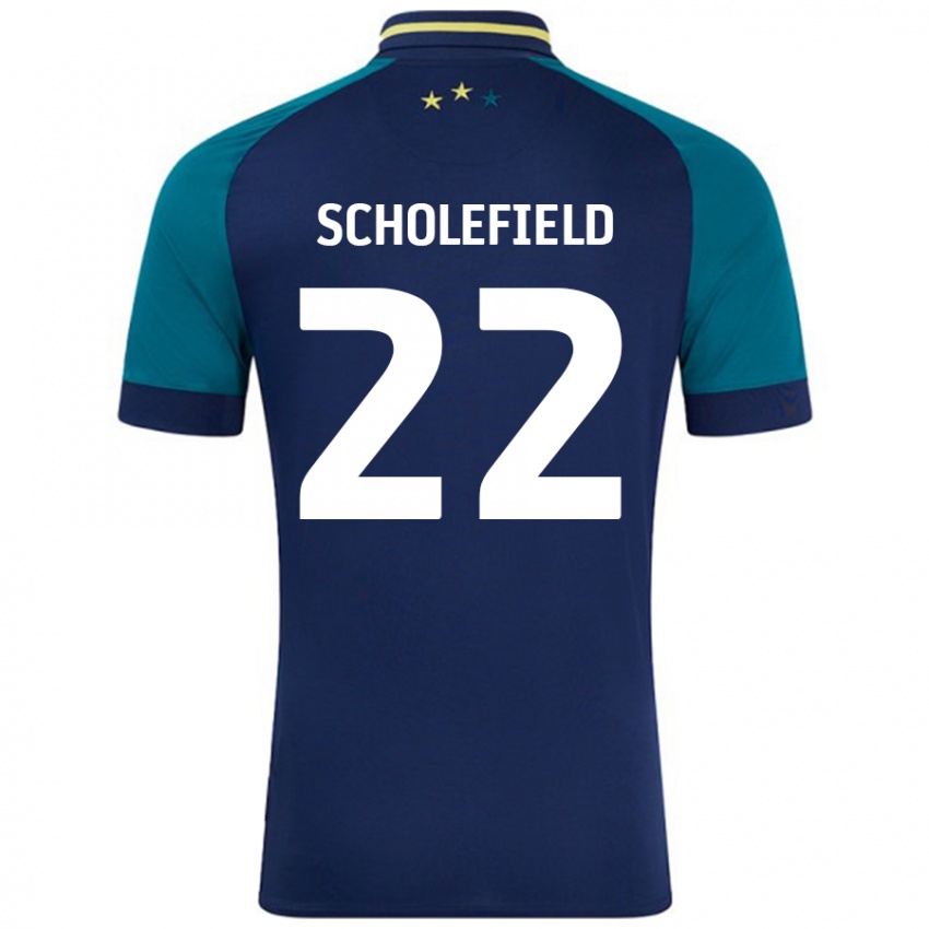 Kinder Lois Scholefield #22 Marine Dunkelgrün Auswärtstrikot Trikot 2024/25 T-Shirt Österreich