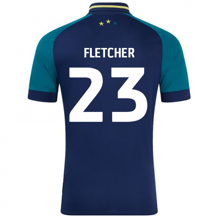 Kinder Serena Fletcher #23 Marine Dunkelgrün Auswärtstrikot Trikot 2024/25 T-Shirt Österreich