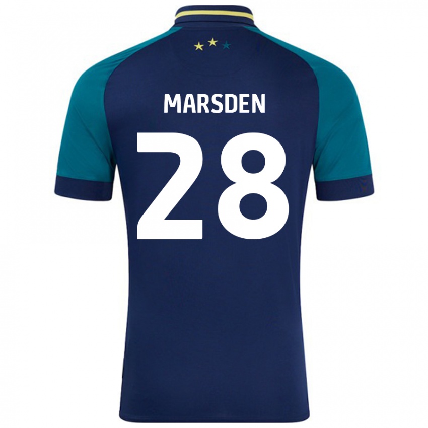 Kinder Brooke Marsden #28 Marine Dunkelgrün Auswärtstrikot Trikot 2024/25 T-Shirt Österreich