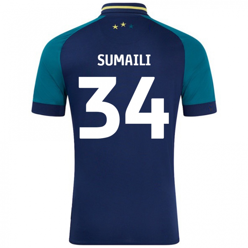 Kinder Falone Sumaili #34 Marine Dunkelgrün Auswärtstrikot Trikot 2024/25 T-Shirt Österreich