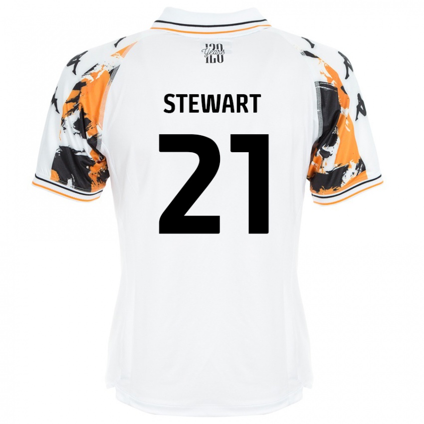 Kinder Alice Stewart #21 Weiß Auswärtstrikot Trikot 2024/25 T-Shirt Österreich