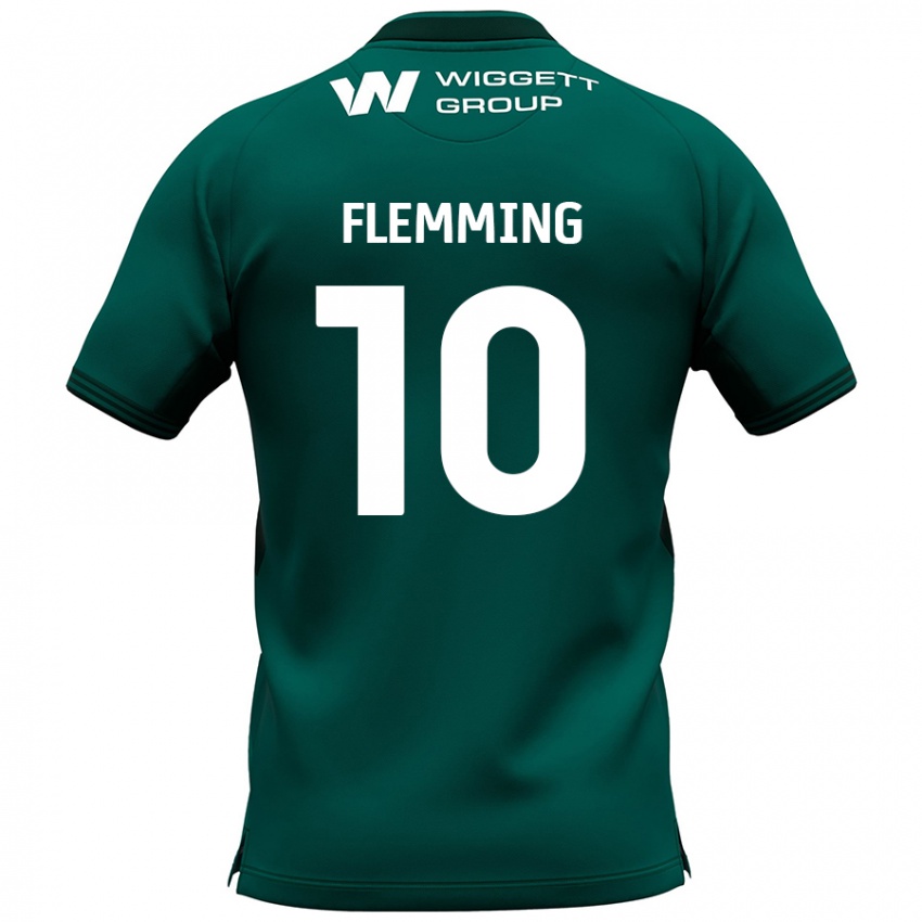 Kinder Zian Flemming #10 Grün Auswärtstrikot Trikot 2024/25 T-Shirt Österreich