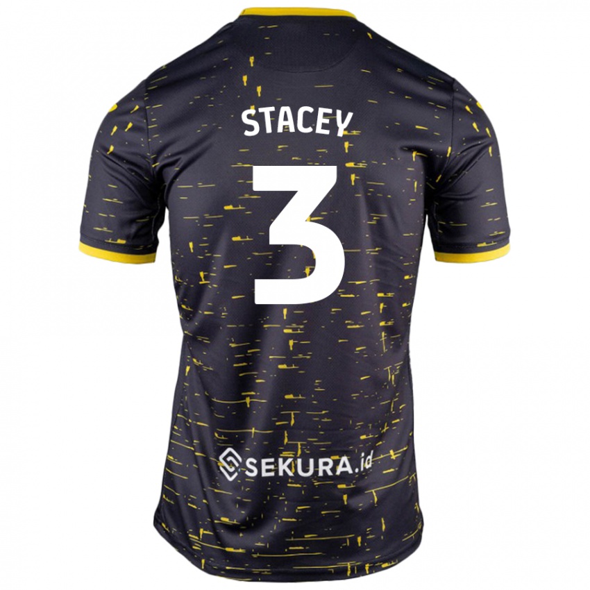 Kinder Jack Stacey #3 Schwarz Gelb Auswärtstrikot Trikot 2024/25 T-Shirt Österreich