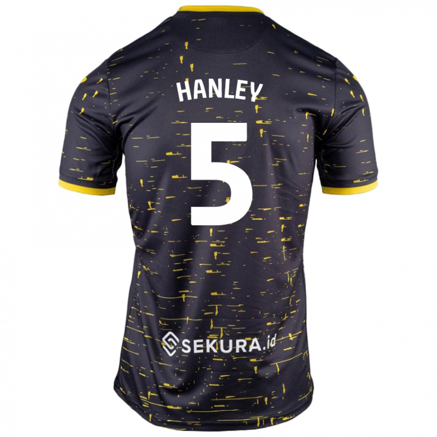 Kinder Grant Hanley #5 Schwarz Gelb Auswärtstrikot Trikot 2024/25 T-Shirt Österreich