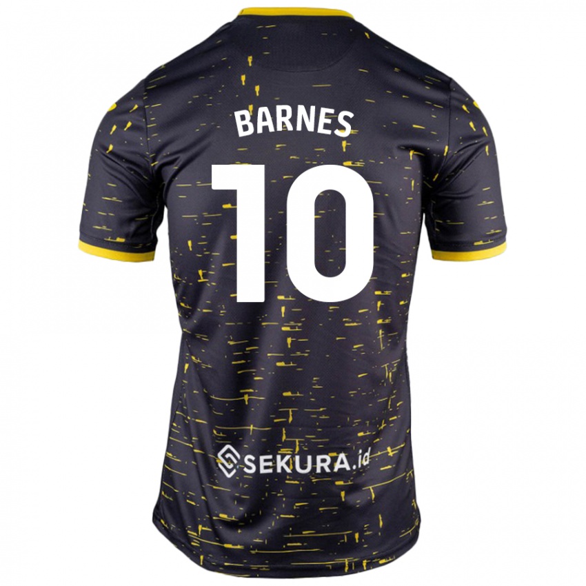 Kinder Ashley Barnes #10 Schwarz Gelb Auswärtstrikot Trikot 2024/25 T-Shirt Österreich