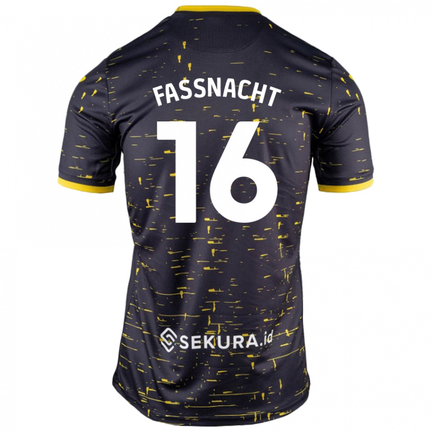 Kinder Christian Fassnacht #16 Schwarz Gelb Auswärtstrikot Trikot 2024/25 T-Shirt Österreich