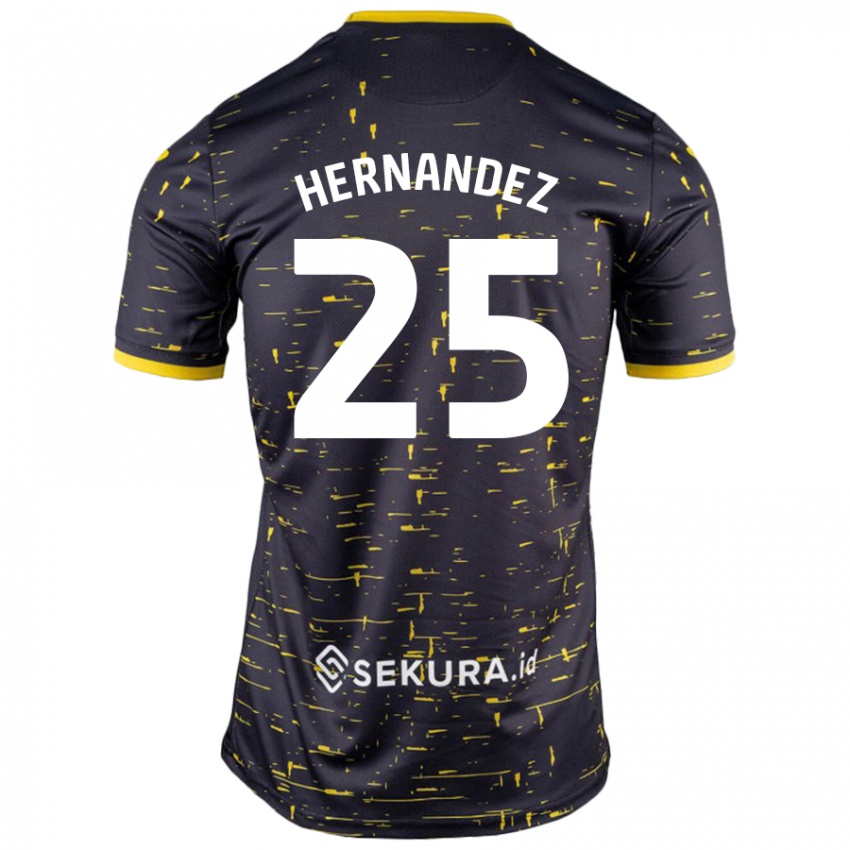 Kinder Onel Hernández #25 Schwarz Gelb Auswärtstrikot Trikot 2024/25 T-Shirt Österreich