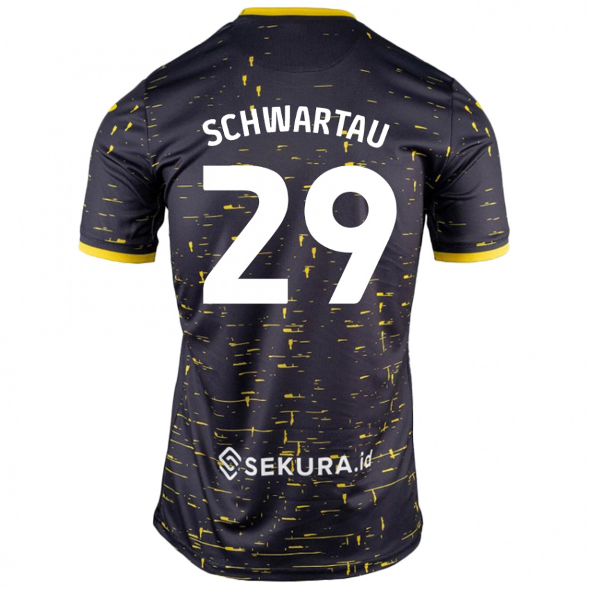 Kinder Oscar Schwartau #29 Schwarz Gelb Auswärtstrikot Trikot 2024/25 T-Shirt Österreich