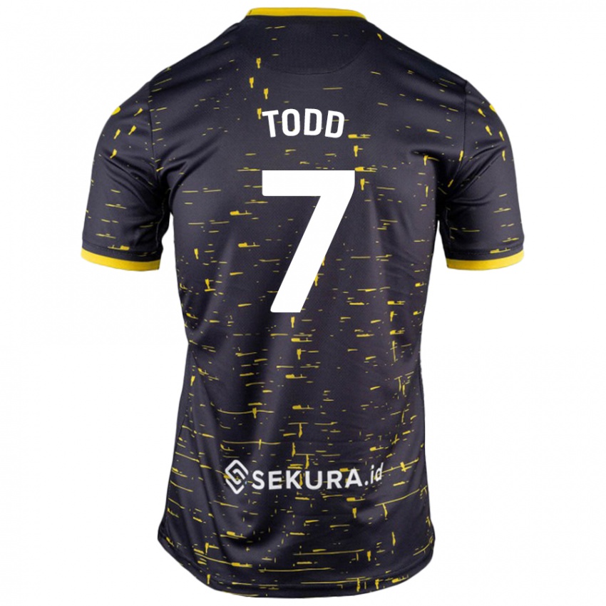 Kinder Megan Todd #7 Schwarz Gelb Auswärtstrikot Trikot 2024/25 T-Shirt Österreich