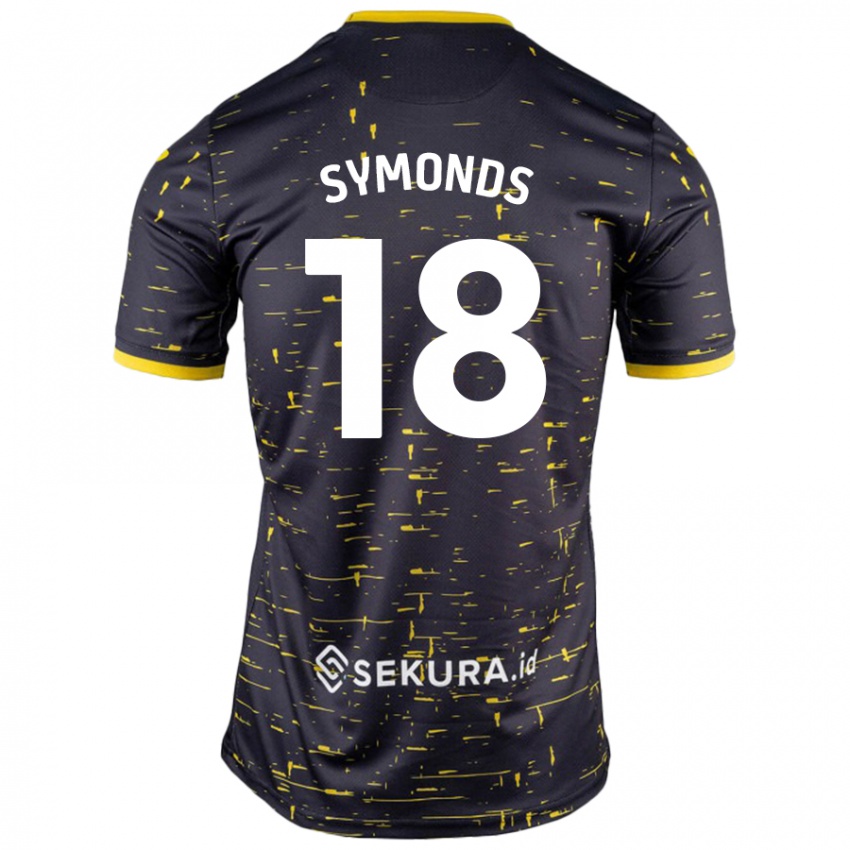 Kinder Freya Symonds #18 Schwarz Gelb Auswärtstrikot Trikot 2024/25 T-Shirt Österreich