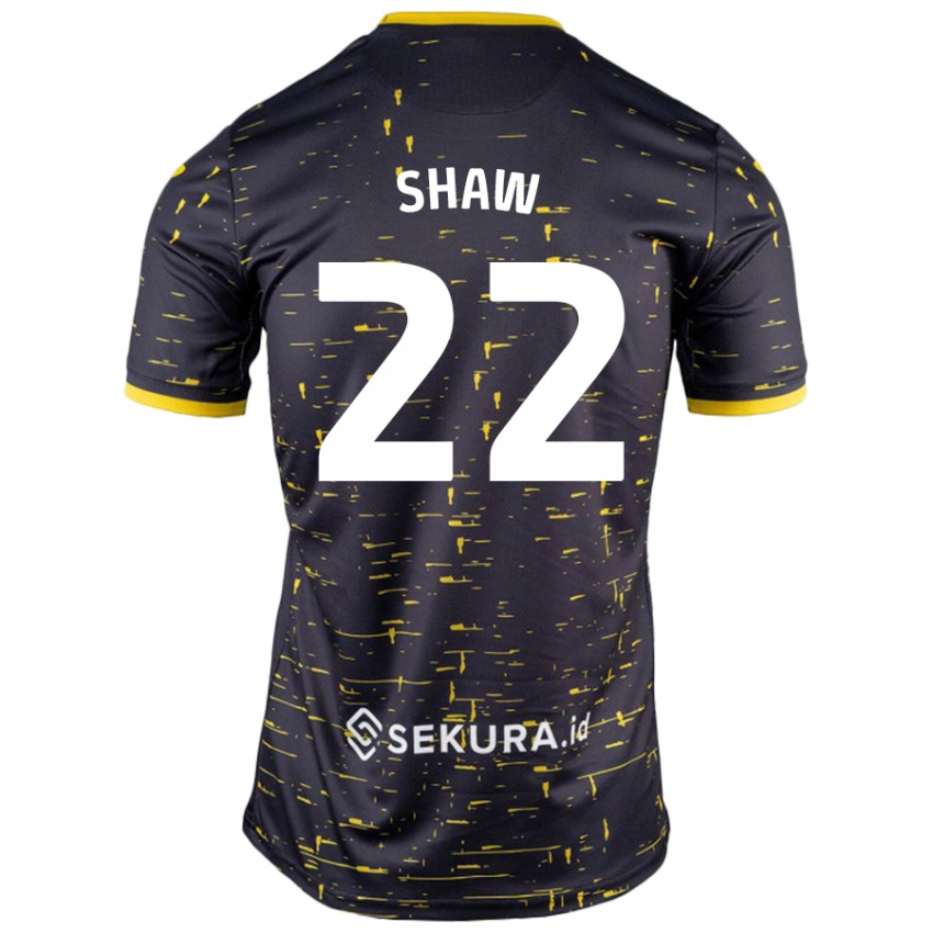 Kinder Shannon Shaw #22 Schwarz Gelb Auswärtstrikot Trikot 2024/25 T-Shirt Österreich