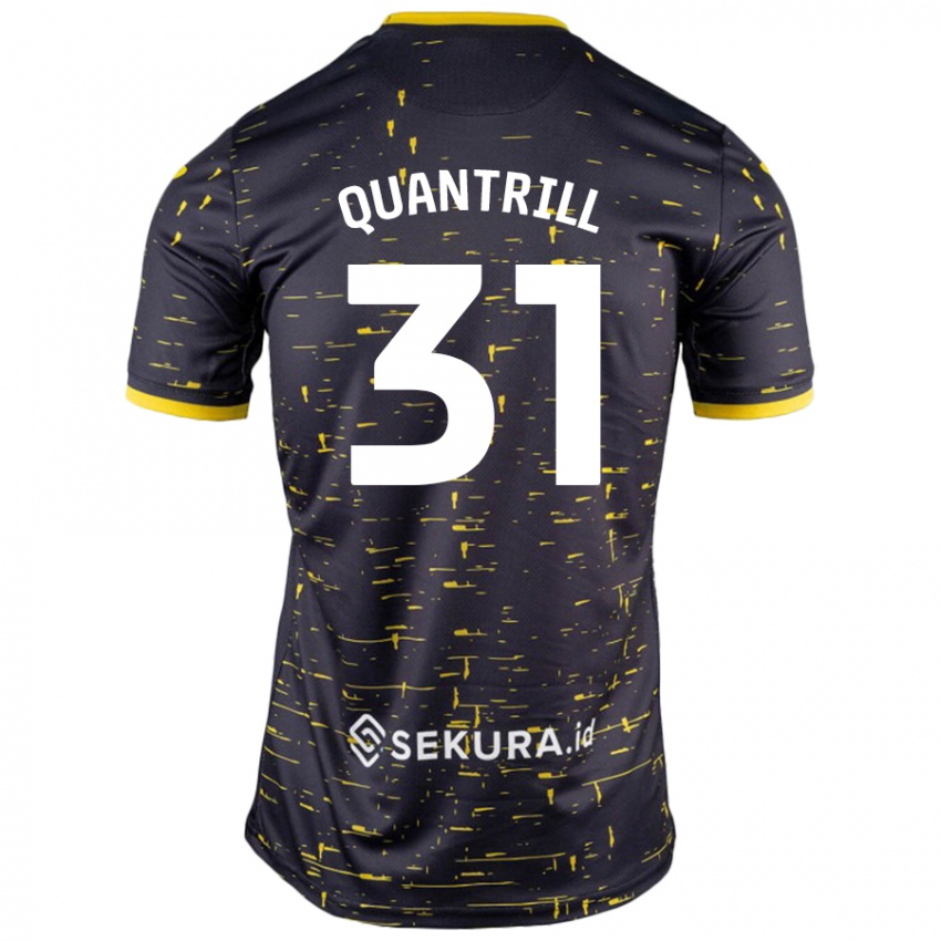 Kinder Sarah Quantrill #31 Schwarz Gelb Auswärtstrikot Trikot 2024/25 T-Shirt Österreich