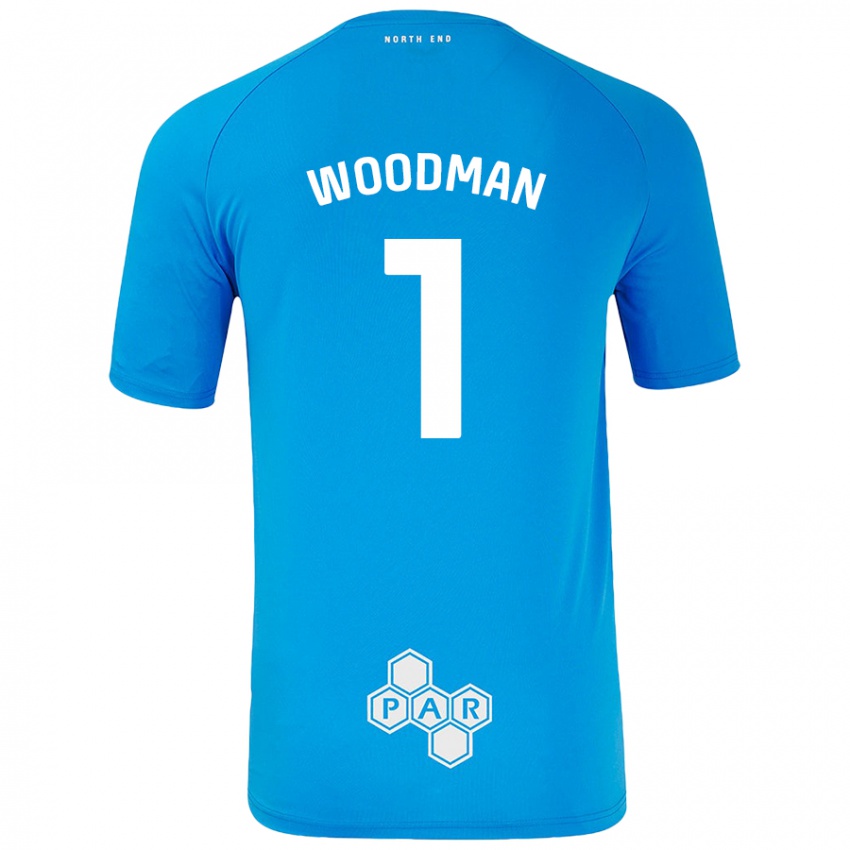 Kinder Freddie Woodman #1 Himmelblau Auswärtstrikot Trikot 2024/25 T-Shirt Österreich