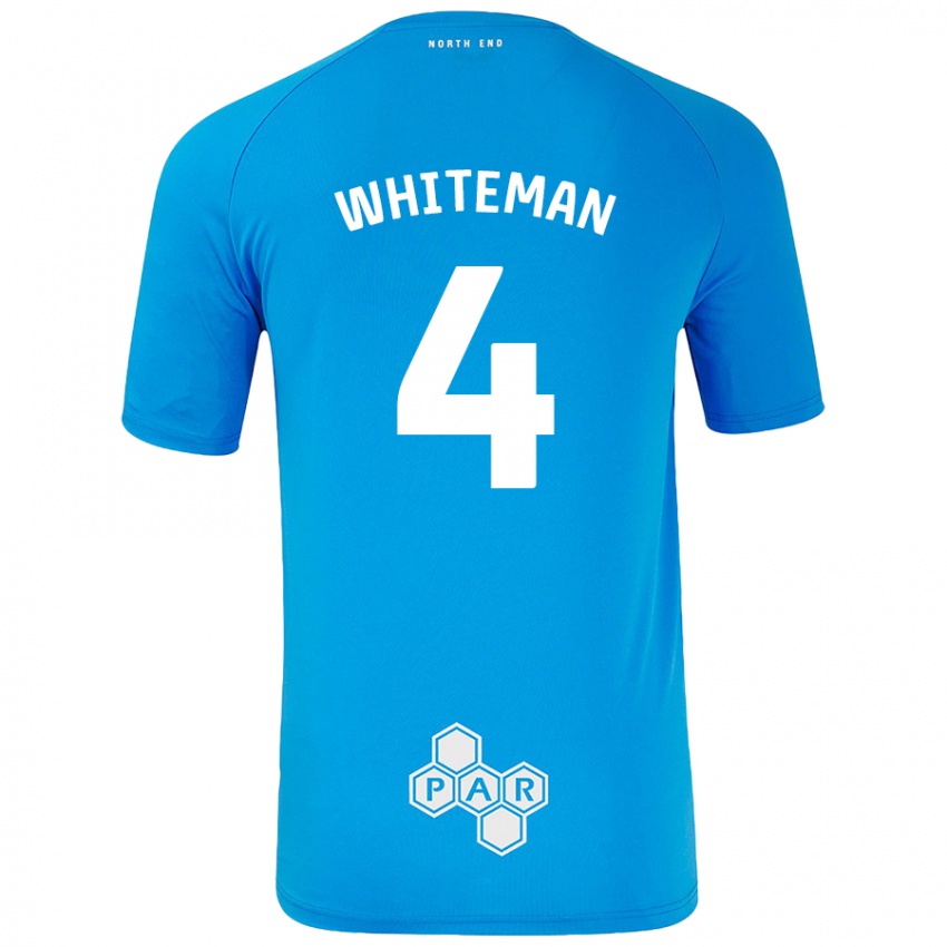 Kinder Ben Whiteman #4 Himmelblau Auswärtstrikot Trikot 2024/25 T-Shirt Österreich