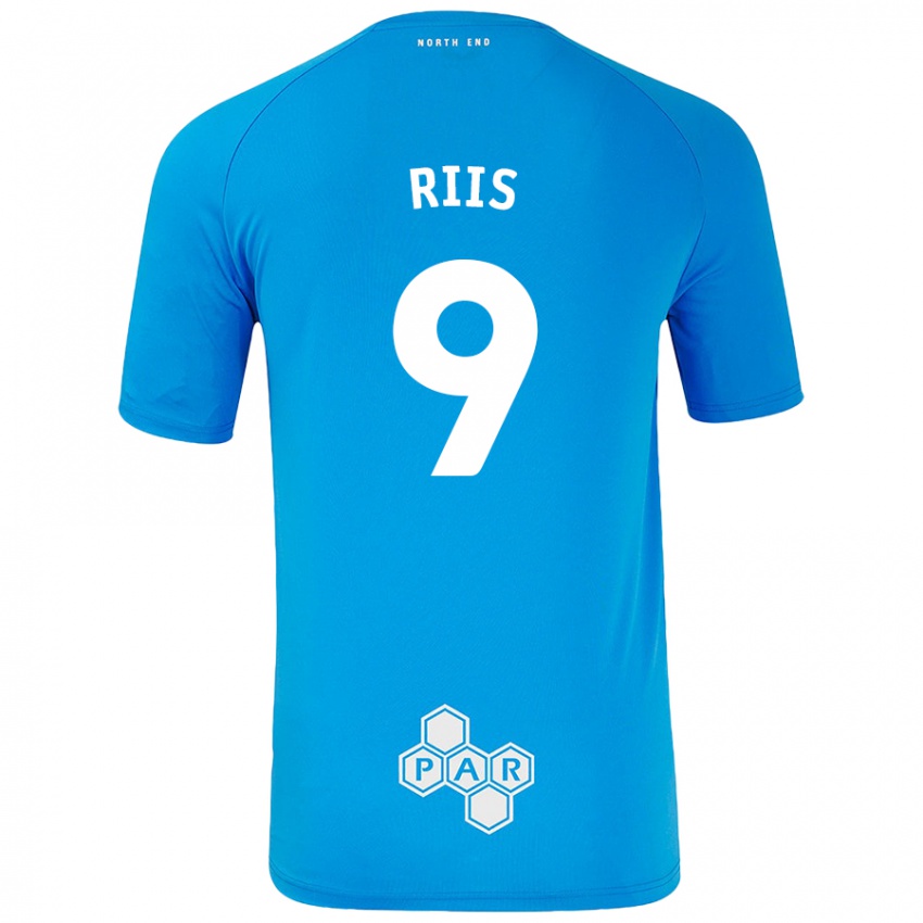 Kinder Emil Riis #9 Himmelblau Auswärtstrikot Trikot 2024/25 T-Shirt Österreich