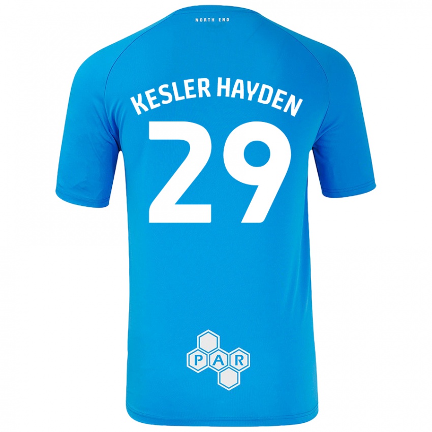 Kinder Kaine Kesler-Hayden #29 Himmelblau Auswärtstrikot Trikot 2024/25 T-Shirt Österreich