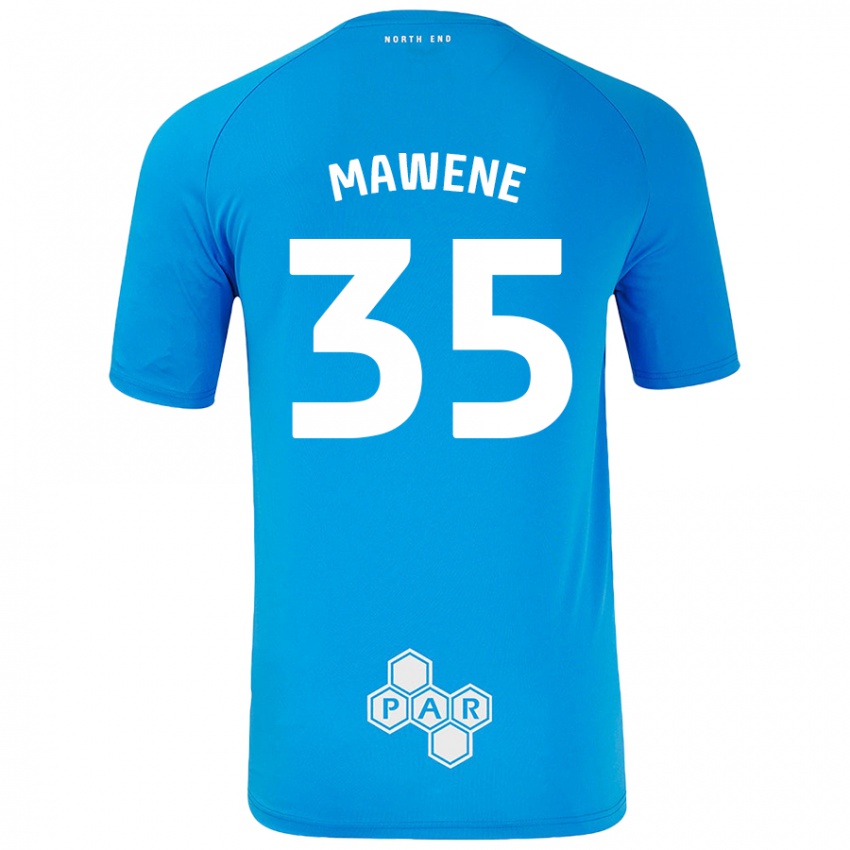 Kinder Noah Mawene #35 Himmelblau Auswärtstrikot Trikot 2024/25 T-Shirt Österreich