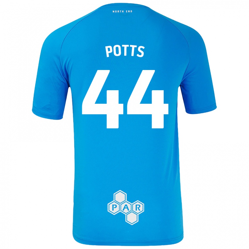 Kinder Brad Potts #44 Himmelblau Auswärtstrikot Trikot 2024/25 T-Shirt Österreich