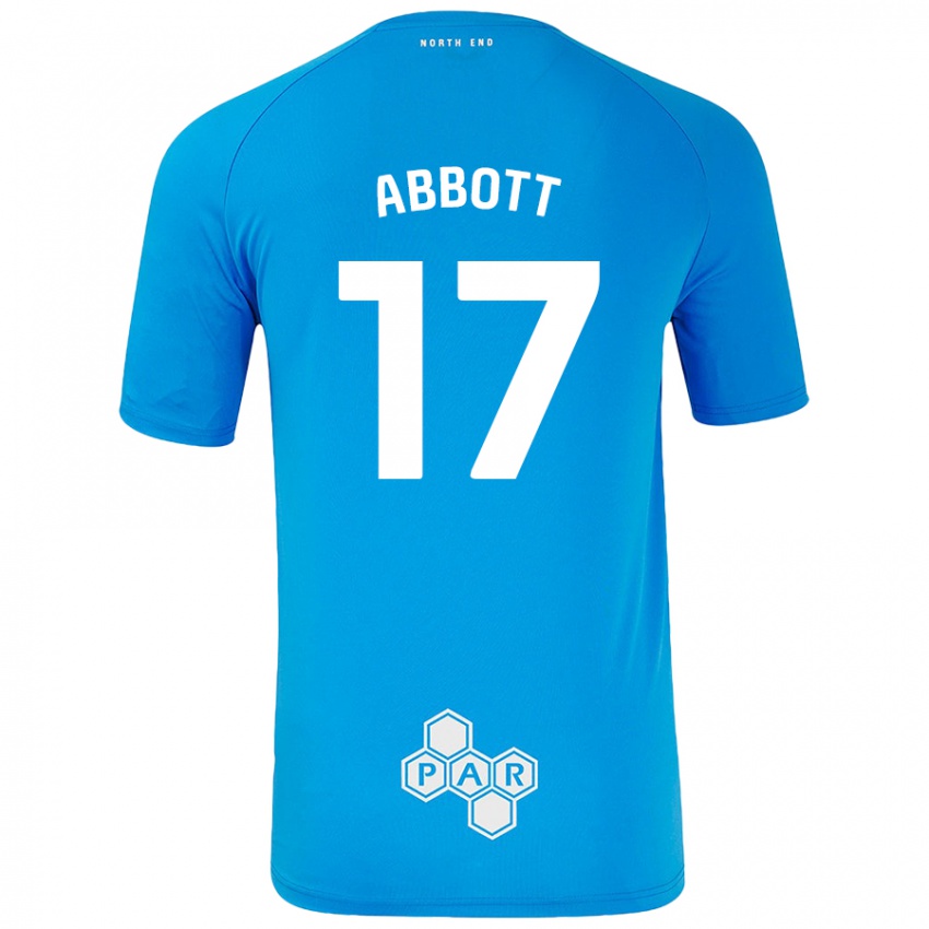 Kinder Becky Abbott #17 Himmelblau Auswärtstrikot Trikot 2024/25 T-Shirt Österreich