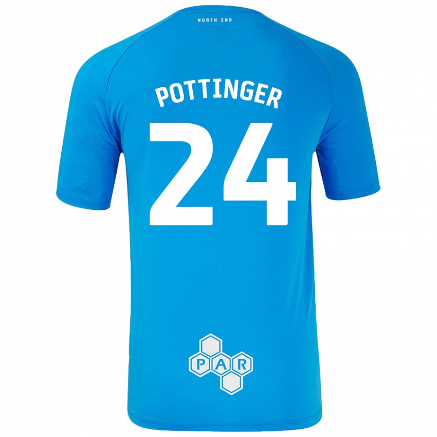 Kinder Kaya Pottinger #24 Himmelblau Auswärtstrikot Trikot 2024/25 T-Shirt Österreich