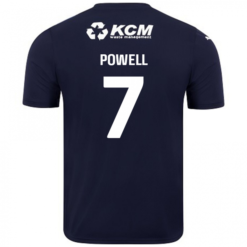 Kinder Joe Powell #7 Marineblau Auswärtstrikot Trikot 2024/25 T-Shirt Österreich