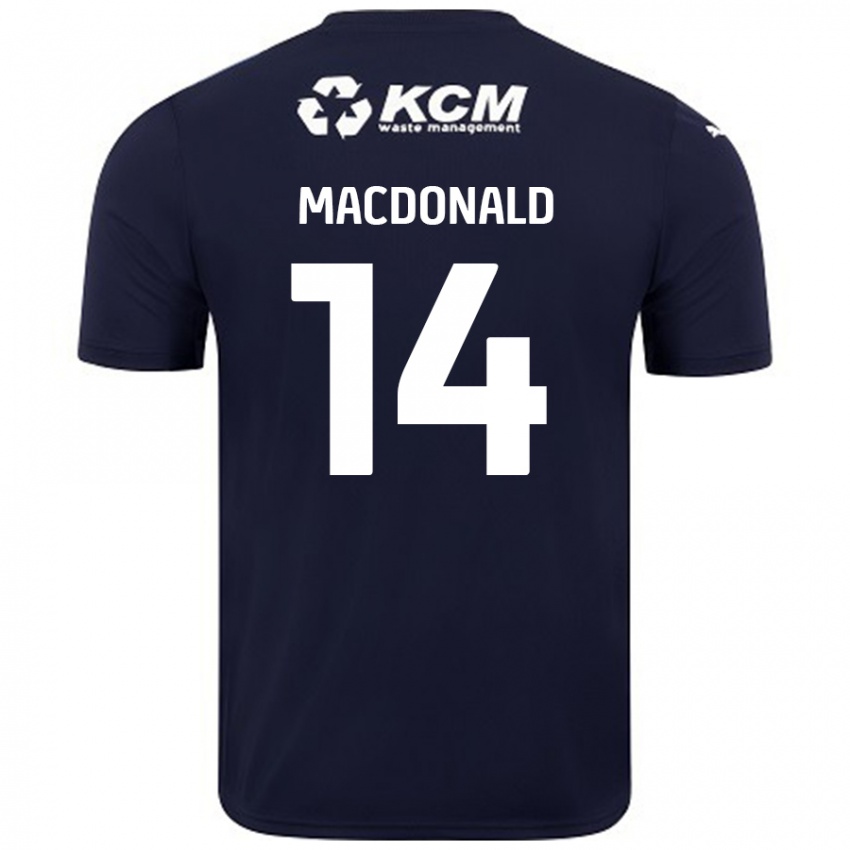 Kinder Alex Macdonald #14 Marineblau Auswärtstrikot Trikot 2024/25 T-Shirt Österreich