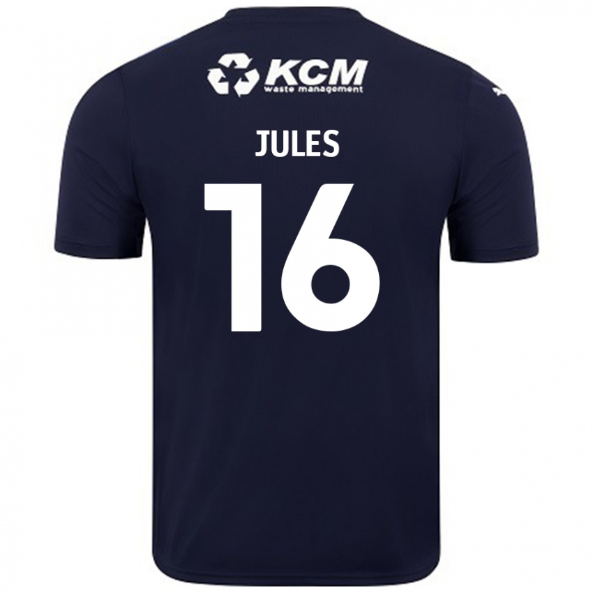 Kinder Zak Jules #16 Marineblau Auswärtstrikot Trikot 2024/25 T-Shirt Österreich