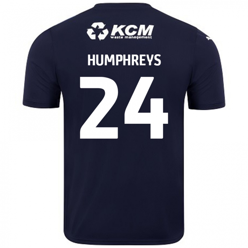 Kinder Cameron Humphreys #24 Marineblau Auswärtstrikot Trikot 2024/25 T-Shirt Österreich