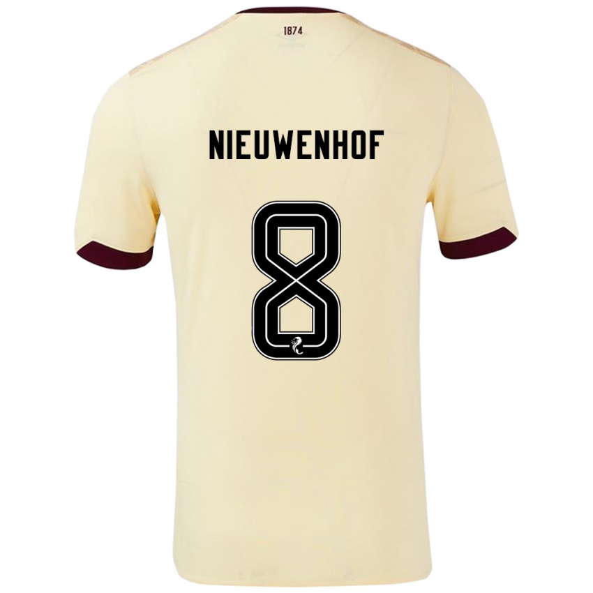 Kinder Calem Nieuwenhof #8 Creme Burgunderrot Auswärtstrikot Trikot 2024/25 T-Shirt Österreich