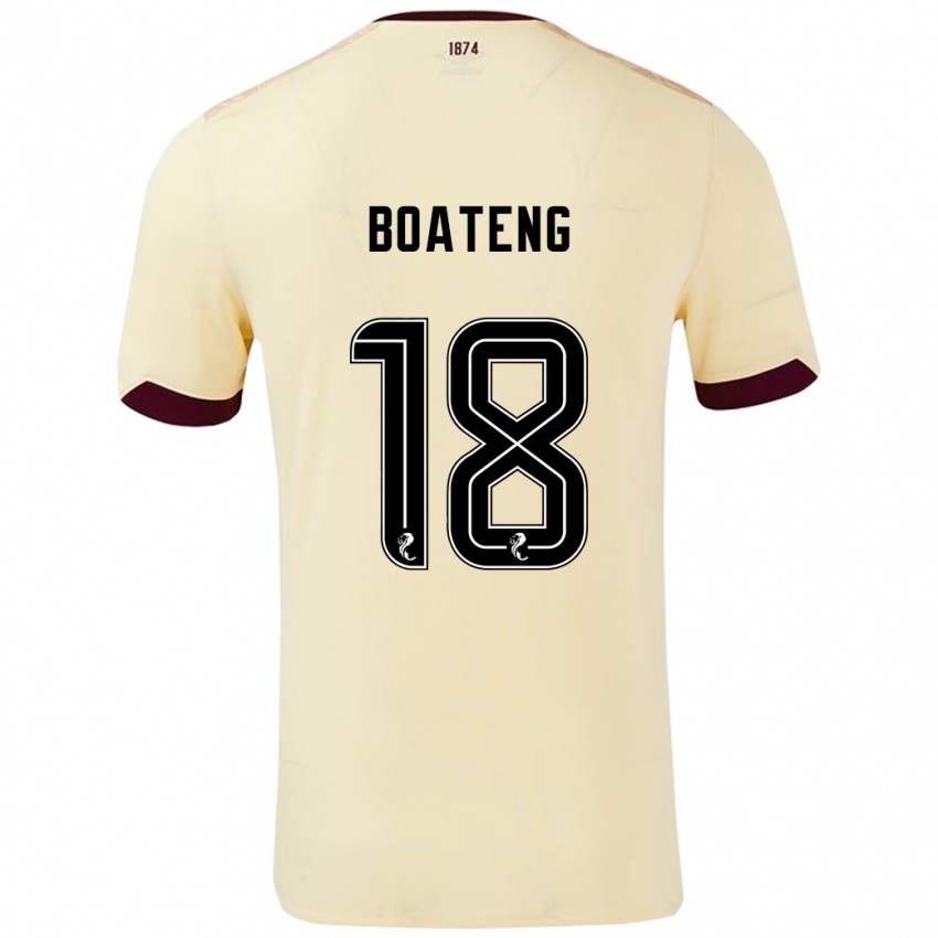 Kinder Malachi Boateng #18 Creme Burgunderrot Auswärtstrikot Trikot 2024/25 T-Shirt Österreich