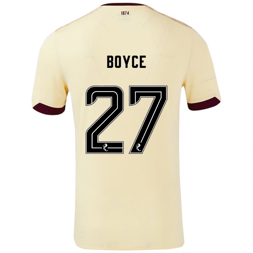 Kinder Liam Boyce #27 Creme Burgunderrot Auswärtstrikot Trikot 2024/25 T-Shirt Österreich