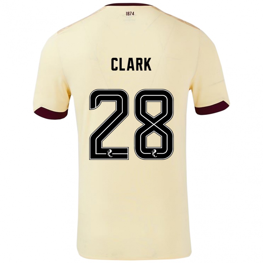 Kinder Zander Clark #28 Creme Burgunderrot Auswärtstrikot Trikot 2024/25 T-Shirt Österreich