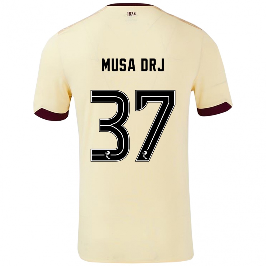 Kinder Musa Drammeh #37 Creme Burgunderrot Auswärtstrikot Trikot 2024/25 T-Shirt Österreich