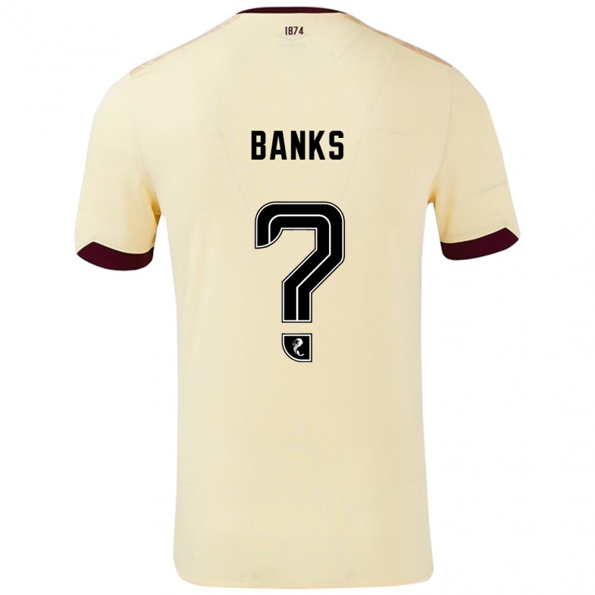 Kinder Euan Banks #0 Creme Burgunderrot Auswärtstrikot Trikot 2024/25 T-Shirt Österreich