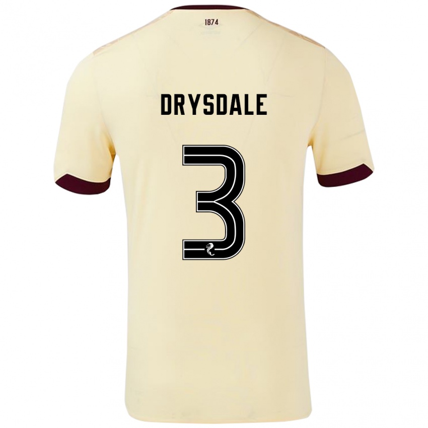 Kinder Ethan Drysdale #3 Creme Burgunderrot Auswärtstrikot Trikot 2024/25 T-Shirt Österreich