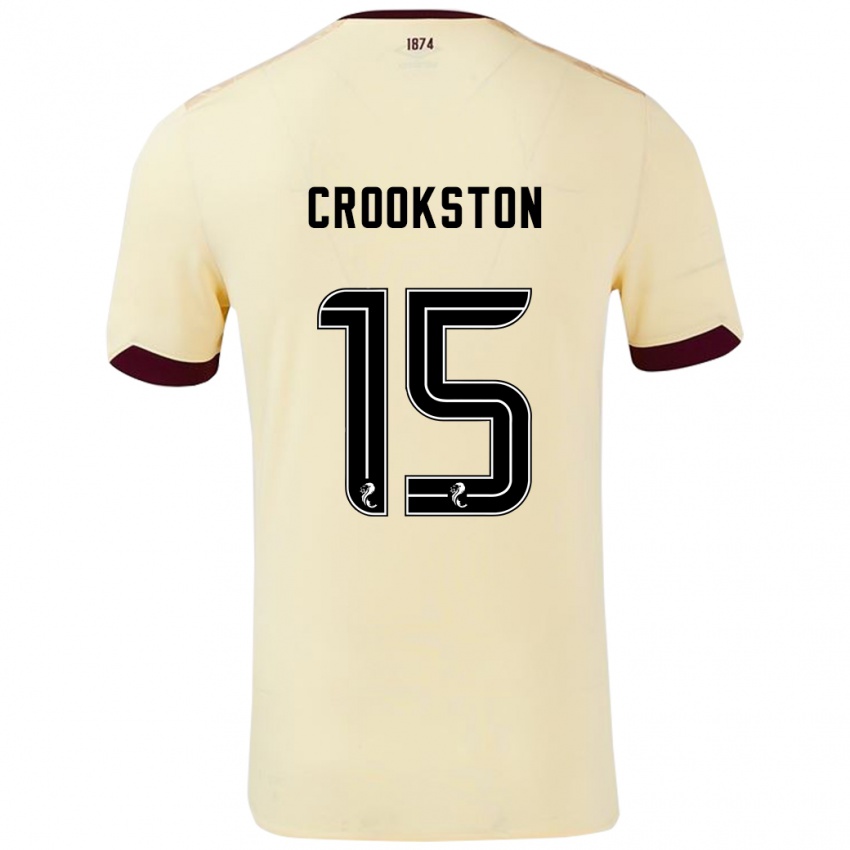 Kinder Gregor Crookston #15 Creme Burgunderrot Auswärtstrikot Trikot 2024/25 T-Shirt Österreich