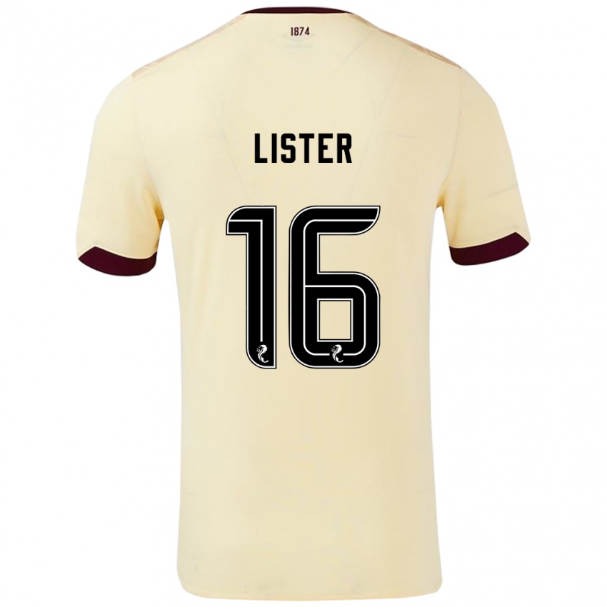 Kinder Henry Lister #16 Creme Burgunderrot Auswärtstrikot Trikot 2024/25 T-Shirt Österreich