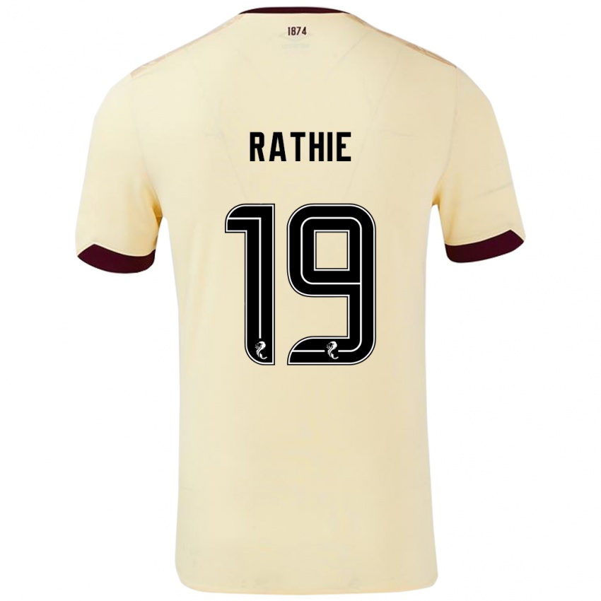 Kinder Luke Rathie #19 Creme Burgunderrot Auswärtstrikot Trikot 2024/25 T-Shirt Österreich