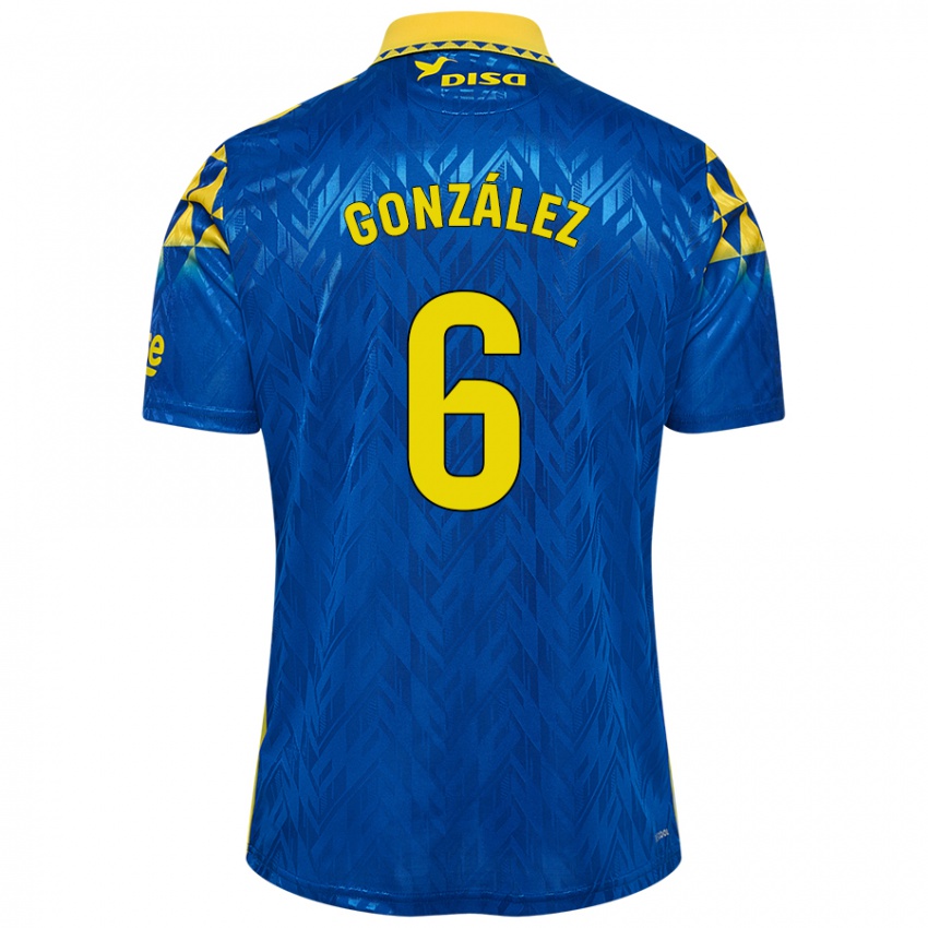 Kinder Fabio González #6 Blau Gelb Auswärtstrikot Trikot 2024/25 T-Shirt Österreich