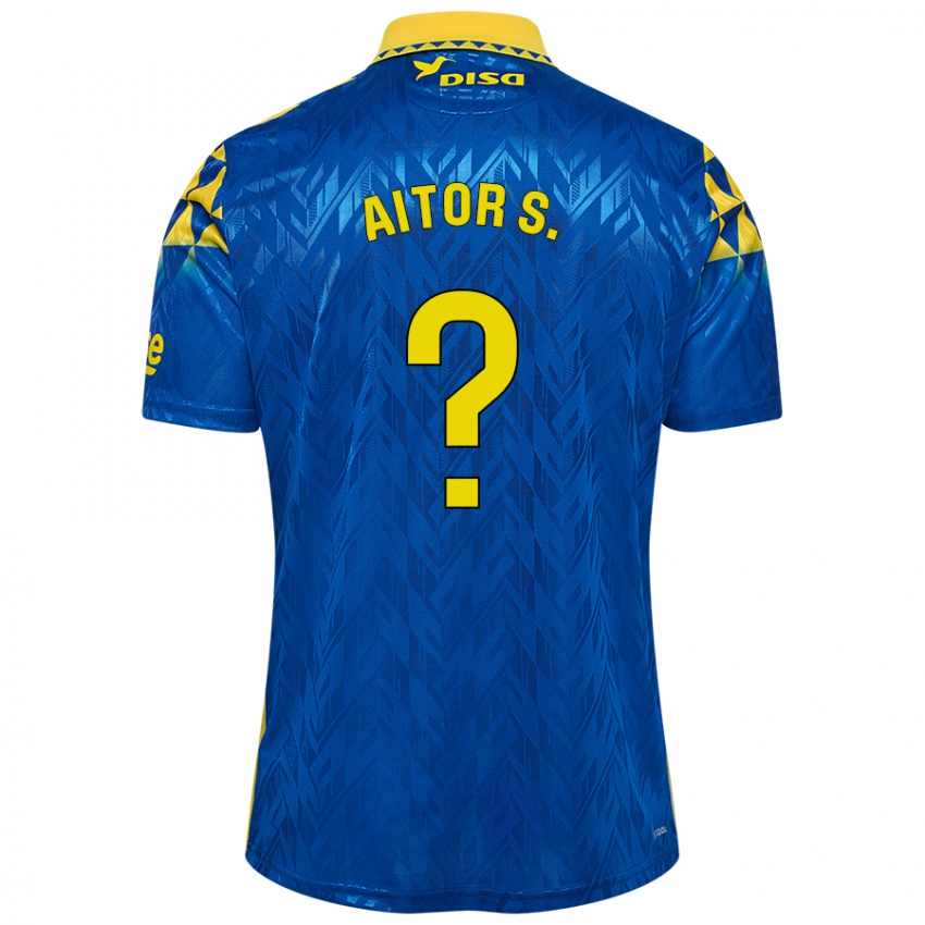 Kinder Aitor Sánchez #0 Blau Gelb Auswärtstrikot Trikot 2024/25 T-Shirt Österreich