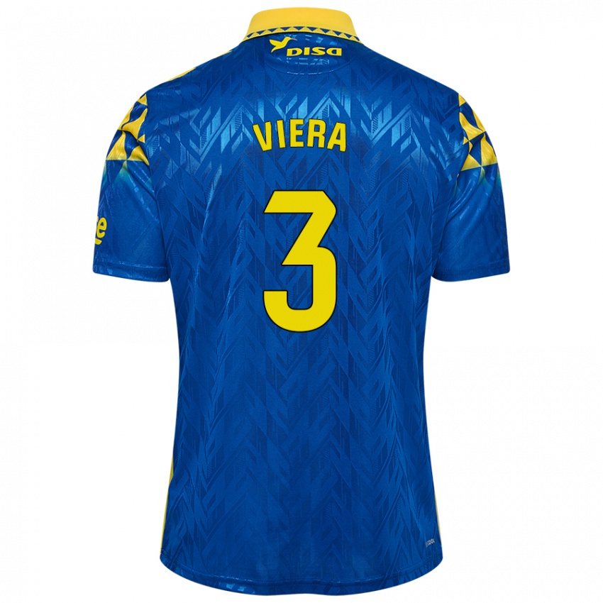 Kinder Óliver Viera #3 Blau Gelb Auswärtstrikot Trikot 2024/25 T-Shirt Österreich